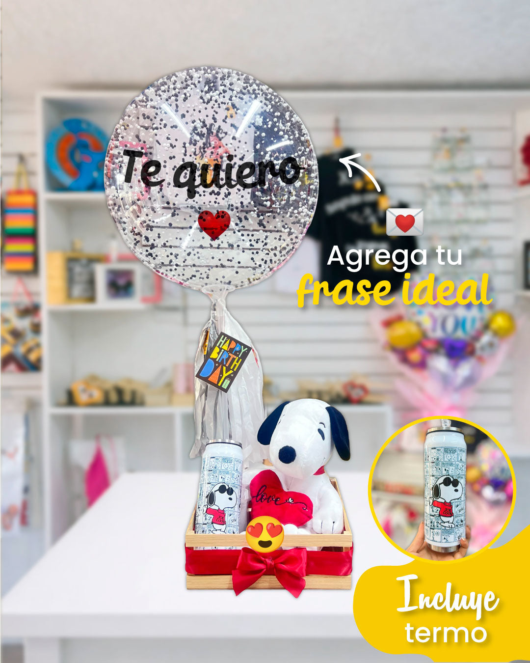Arreglo Globo "Snoopy love"