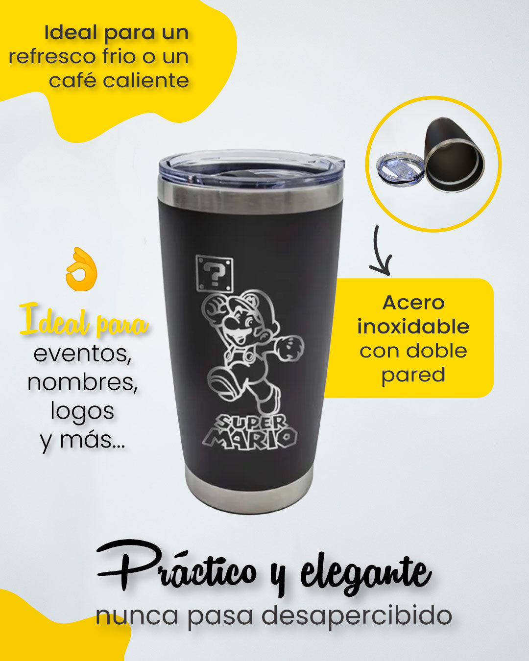 Termo Laser personalizable negro