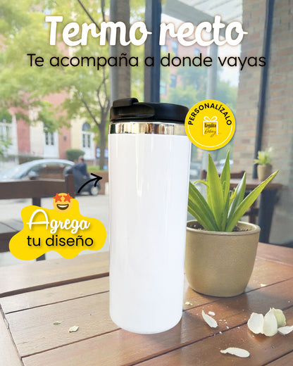 Termo Recto personalizable blanco