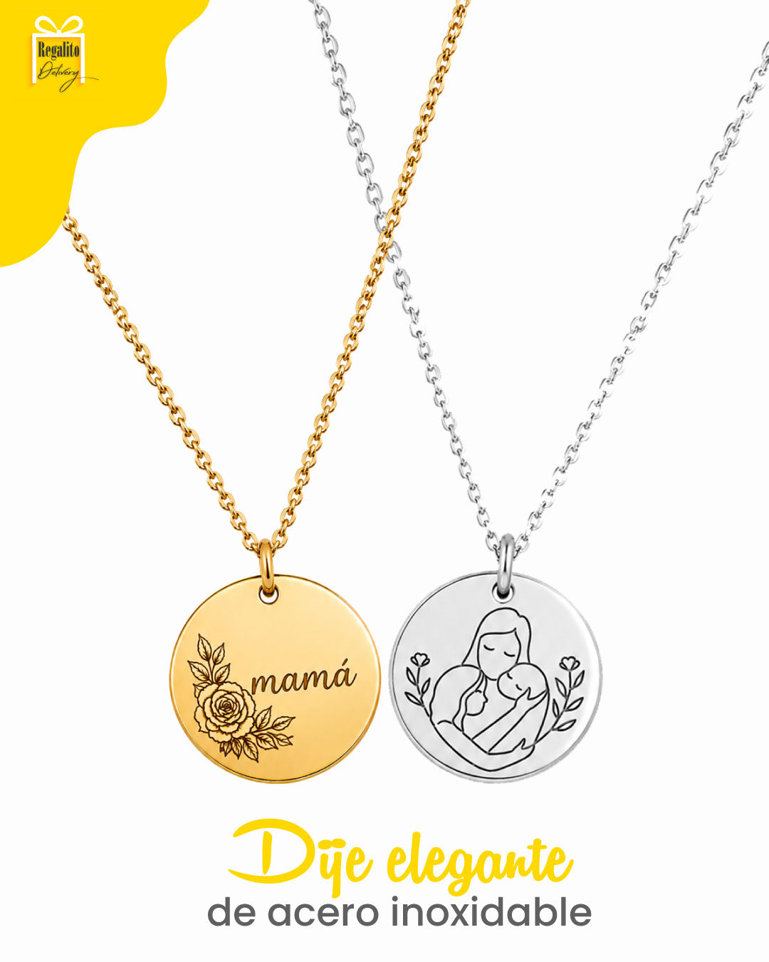 Dije grabado "Mamá"