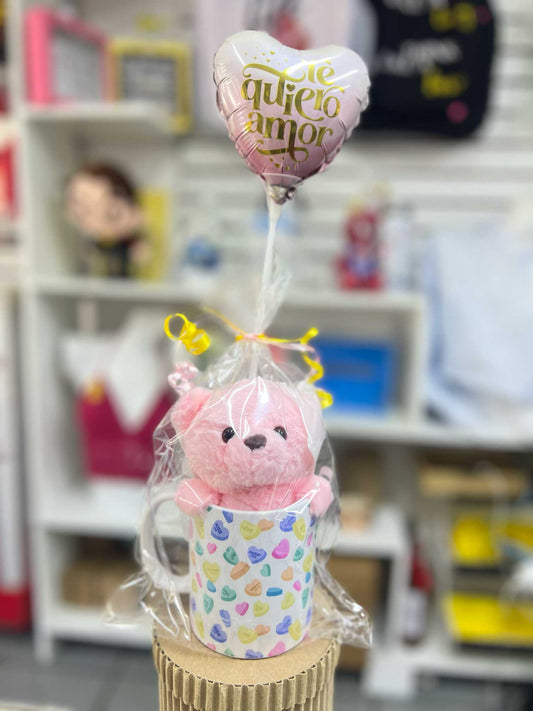Sorpresa Taza "Mini oso rosa"