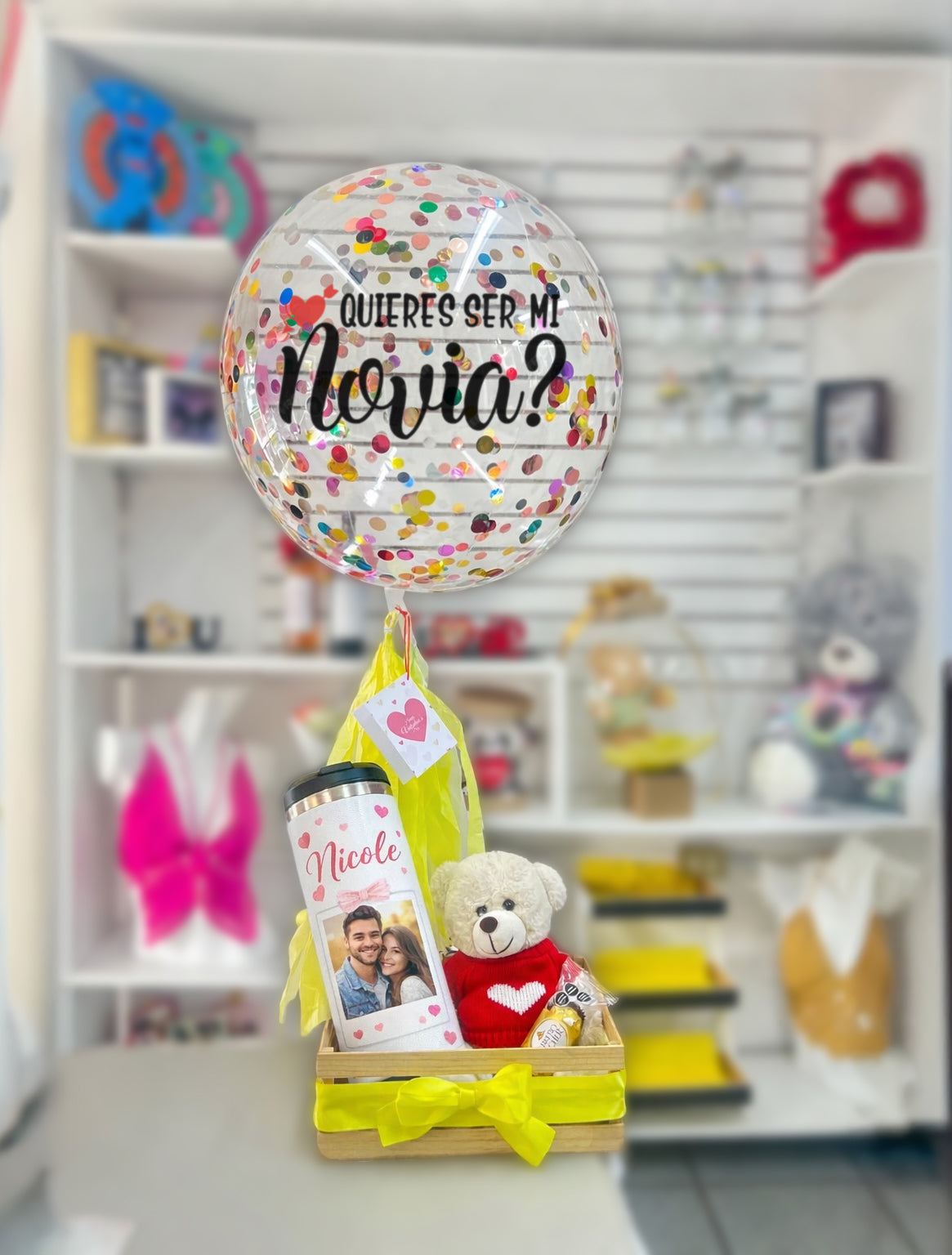 Arreglo Globo "Peluche corazón"