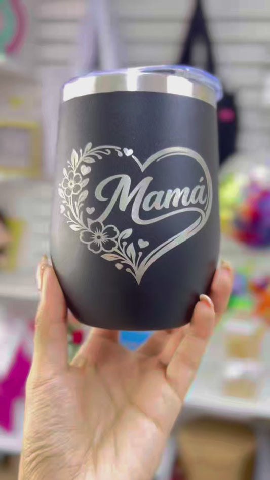 Vaso térmico negro "Mamá"
